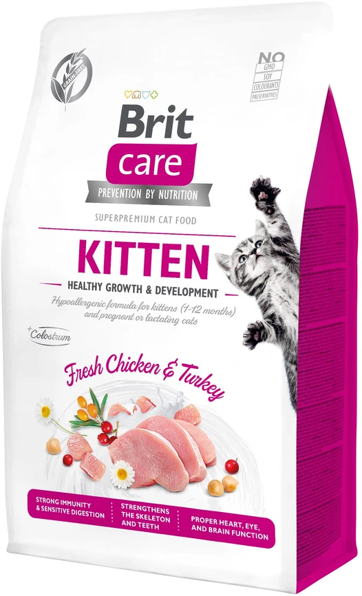 Brit Care Cat GF Kitten Healthy Growth&Development sausas maistas katėms 7kg 0,4kg