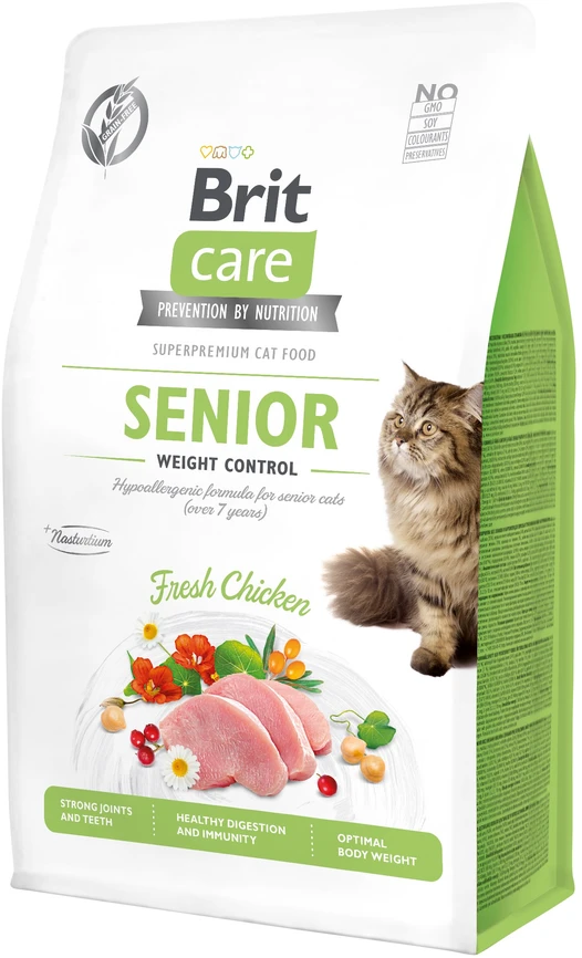 Brit Care Cat GF Senior Weight Control (Šviežia vištiena) 0,4kg