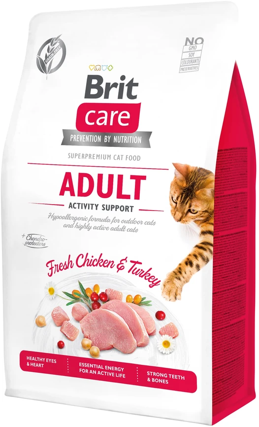 Brit Care Cat GF Adult Activity Support (Fresh su vištiena ir kalakutiena) 0,4kg