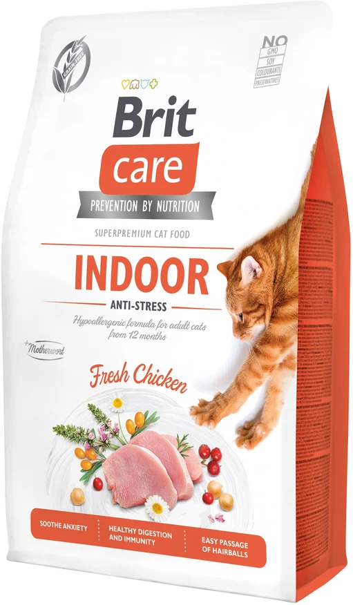 Brit Care Cat GF Indoor Anti-stress sausas maistas katėms 2kg