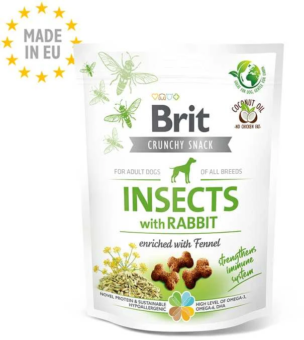 Brit Care Crunchy Cracker Insects & Rabbit skanėstai šunims, 200 g
