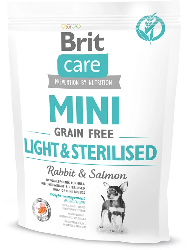 Brit Care Mini Light ir sterilizuotas pašaras 0,4kg