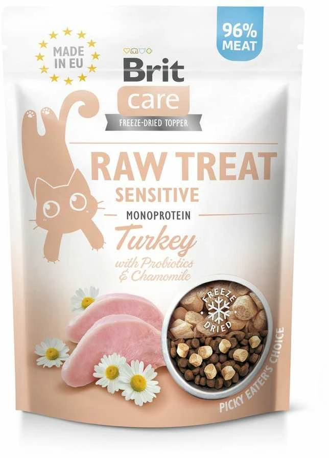 Kačių Skanėstai - Brit Care Raw Jautriems Skrandžiams Su Kalakutiena 40g