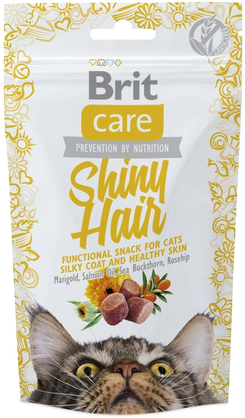 Brit Care Cat Snack SHINY Hair - skanėstas katėms - 50 g