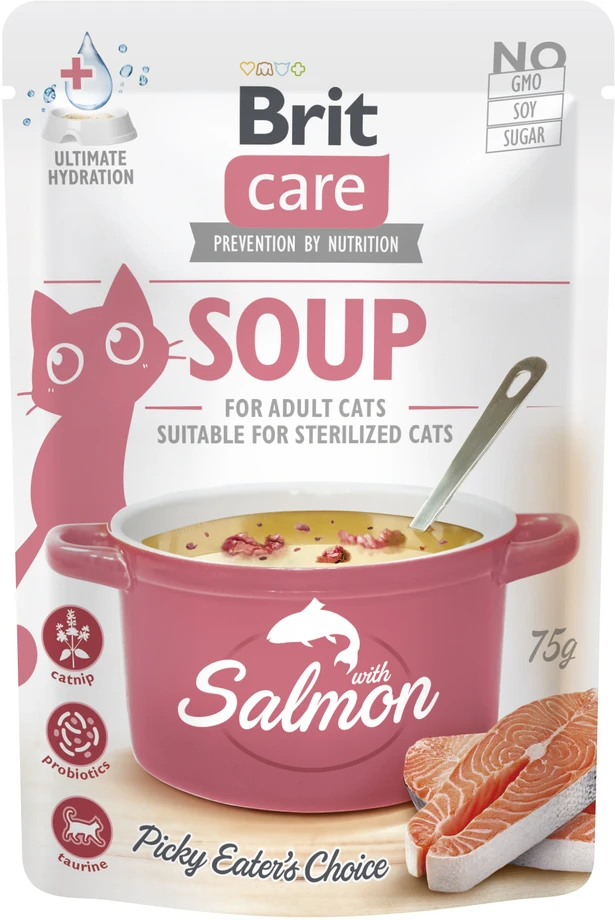 Brit Care Cat Soup lašiša sriuba katėms su lašiša, 75 g