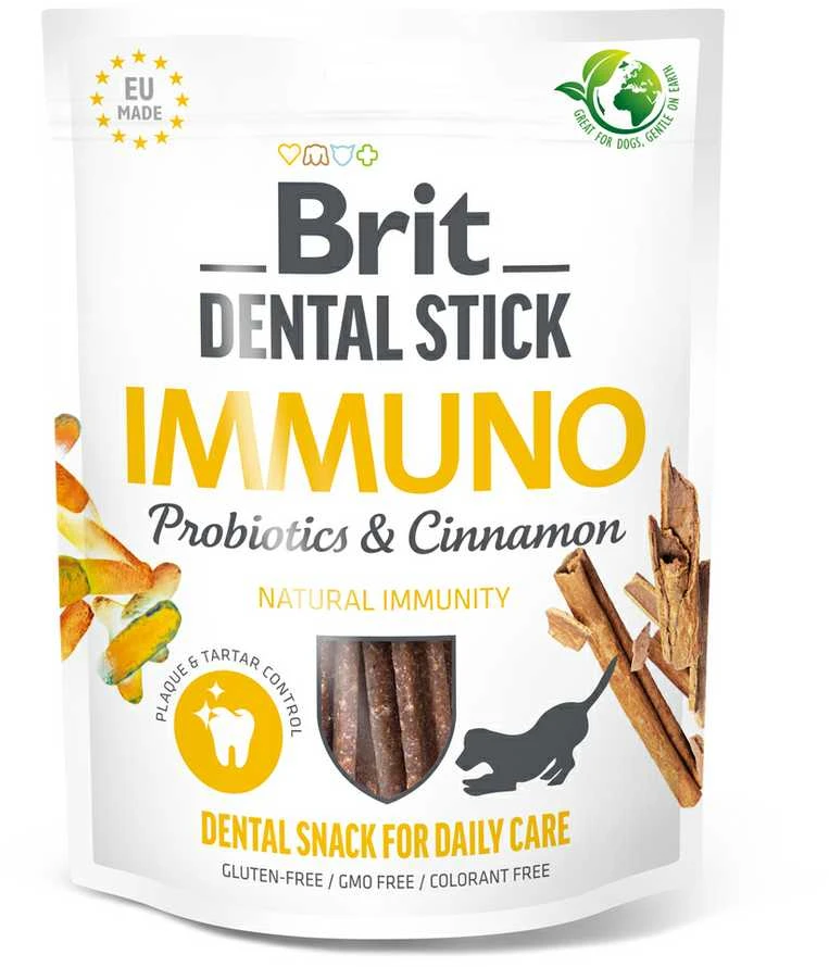 Šunų Skanėstai - BRIT Dental Stick su Immuno Probiotikais ir Cinamonu 251 G
