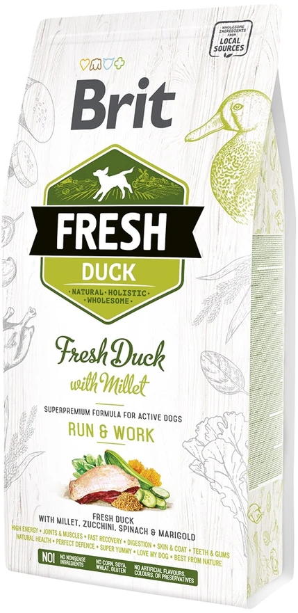 Brit Fresh Dog Duck with Millet Active Run&Work 2,5kg