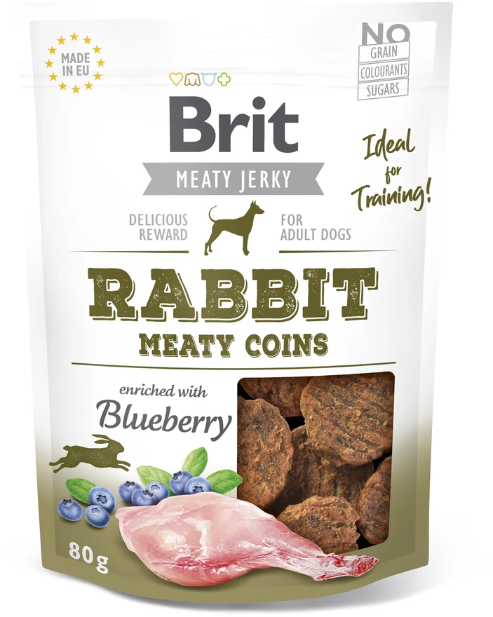 Brit Jerky Rabbit Meaty Coins skanėstas 80g