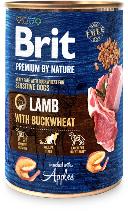 Brit Premium by Nature konservai šunims ėriena with Buckwheat 400g
