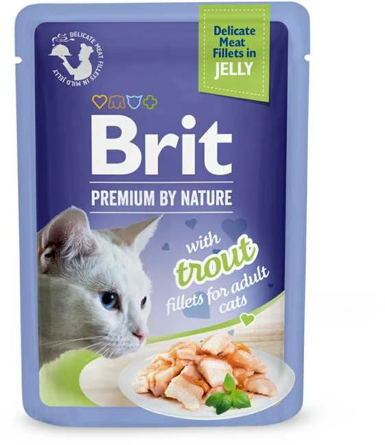 Brit Premium Delicate Fillets in Jelly su upėtakiu 85 g
