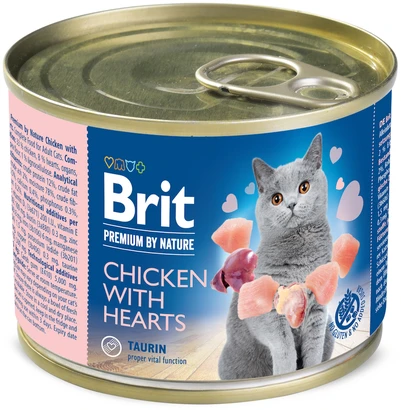 BRIT PREMIUM BY NATURE šlapias kačių ėdalas - vištiena su širdelėmis 200 g