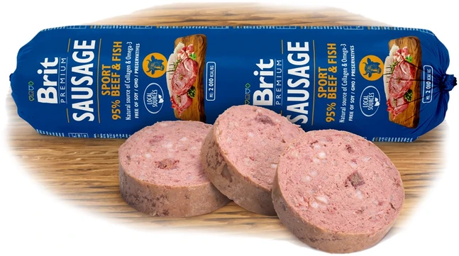 BRIT PREMIUM Dog dešra SPORT su jautiena, ryžiais ir žuvimi 800g