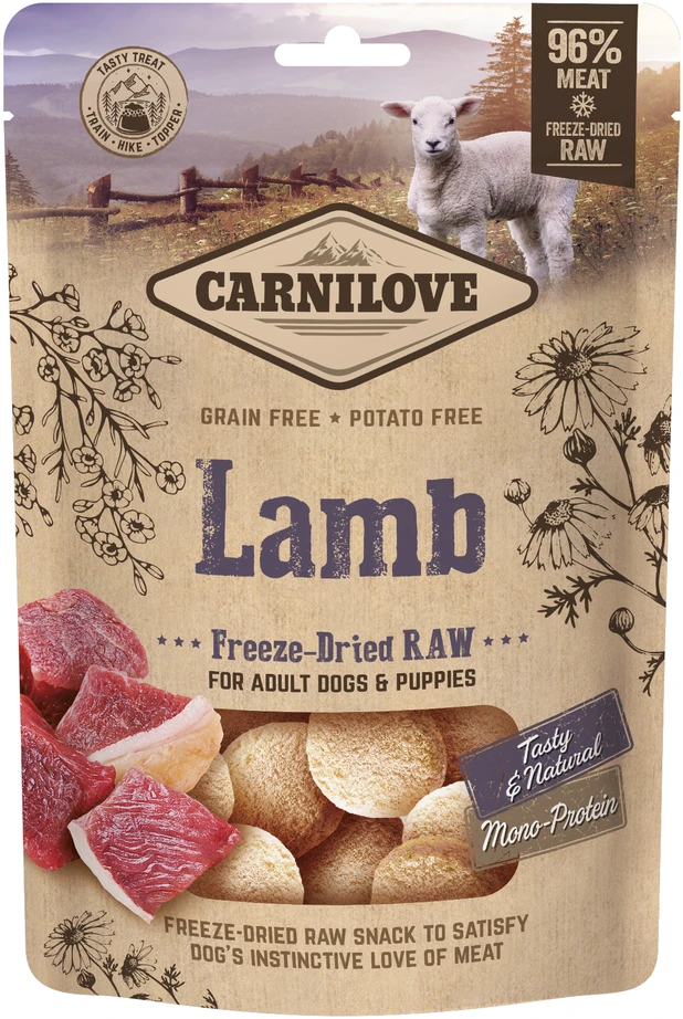 Vafo Praha Sro Carnilove Dog skanėstas Freeze-dried Raw Lamb 60g