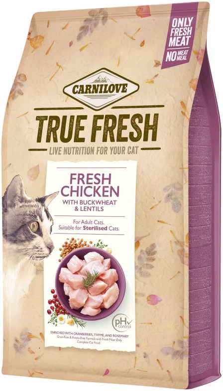 Vafo Praha Sro Carni Love True Fresh Cat vištiena sausas maistas katėms 340 g