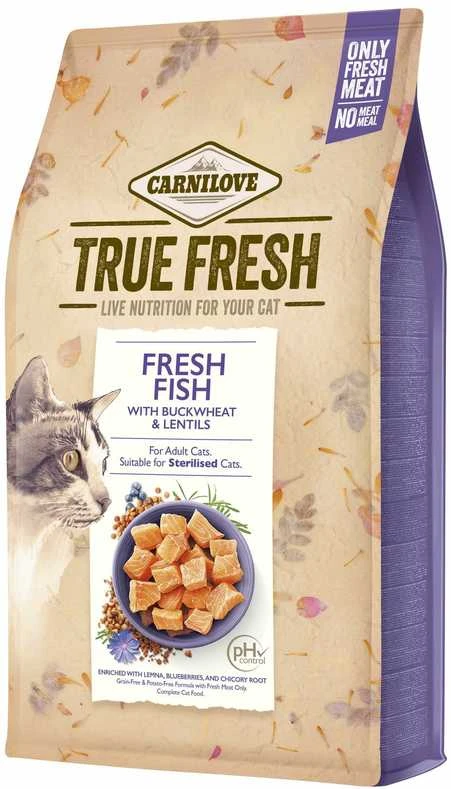 Vafo Praha Sro Carni Love True Fresh Cat žuvis sausas maistas katėms 340 g