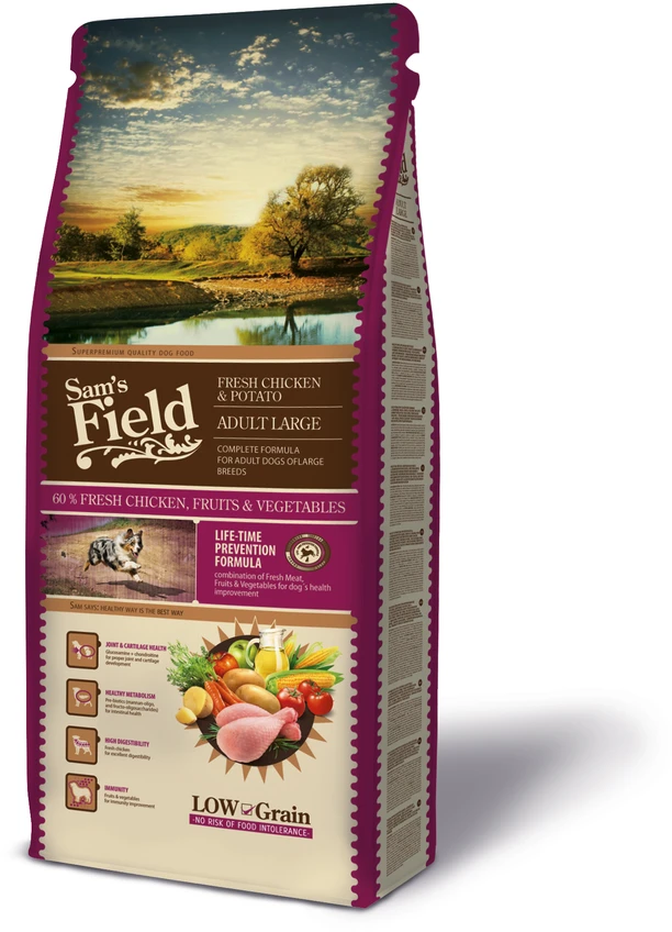 Vafo Praha Sro Sam´s Field Dog Fresh su vištiena ir bulvėmis ADULT LARGE 2,5kg