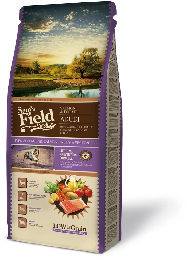 Sam´s Field Dog su lašiša ir bulvėmis ADULT 13kg