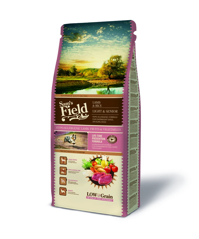 Sam´s Field Dog su ėriena ir ryžiais LIGHT&SENIOR 13kg