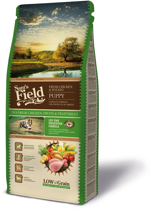 Vafo Praha Sro Sam´s Field Dog Fresh su vištiena ir bulvėmis PUPPY 2,5kg