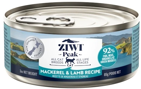 Konservuotas pašaras katėms su skumbre ir ėriena Ziwi Peak Mackerel&amp;ėriena 85g