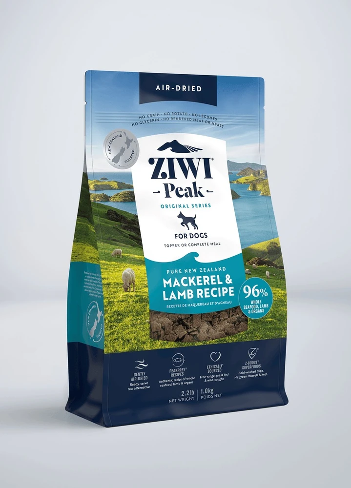 Ore džiovintas pašaras šunims ZIWI Peak Dog Air-Dried Mackerel&amp;ėriena 1kg