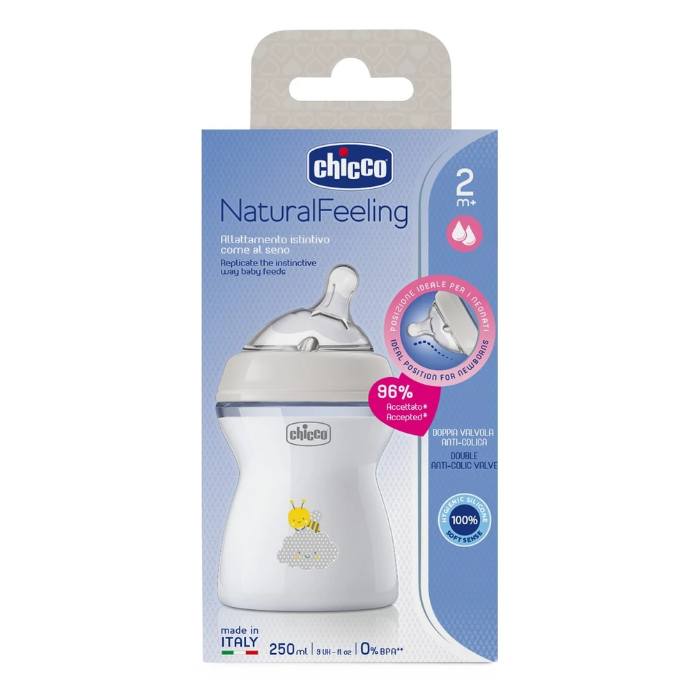 "Chicco" kūdikių buteliukas "Natural Feeling 2M+" 250ml