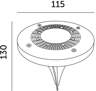 0,024W LED įsmeigiamas šviestuvas su saulės baterija CLAVO G2, chromo sp., 4000K, IP44, 4vnt. komplekte