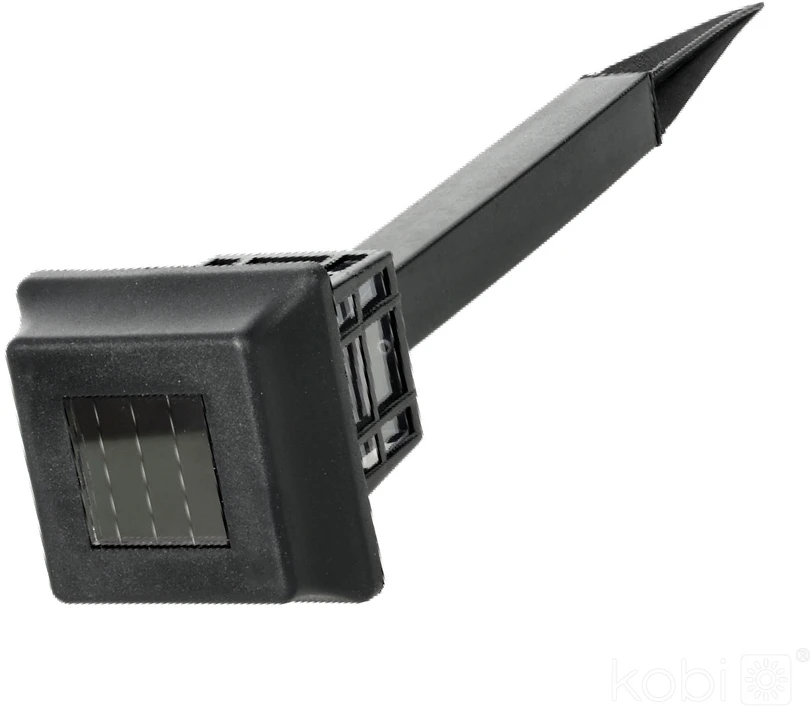 0,06W LED įsmeigiamas šviestuvas su saulės baterija FUSION, juodas, 6500K, IP44, 12vnt. pakuotė