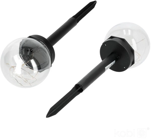 0,12W LED įsmeigiamas šviestuvas su saulės baterija GLEAM, juodos sp./skaidrus gaubtas, 3000K, IP44