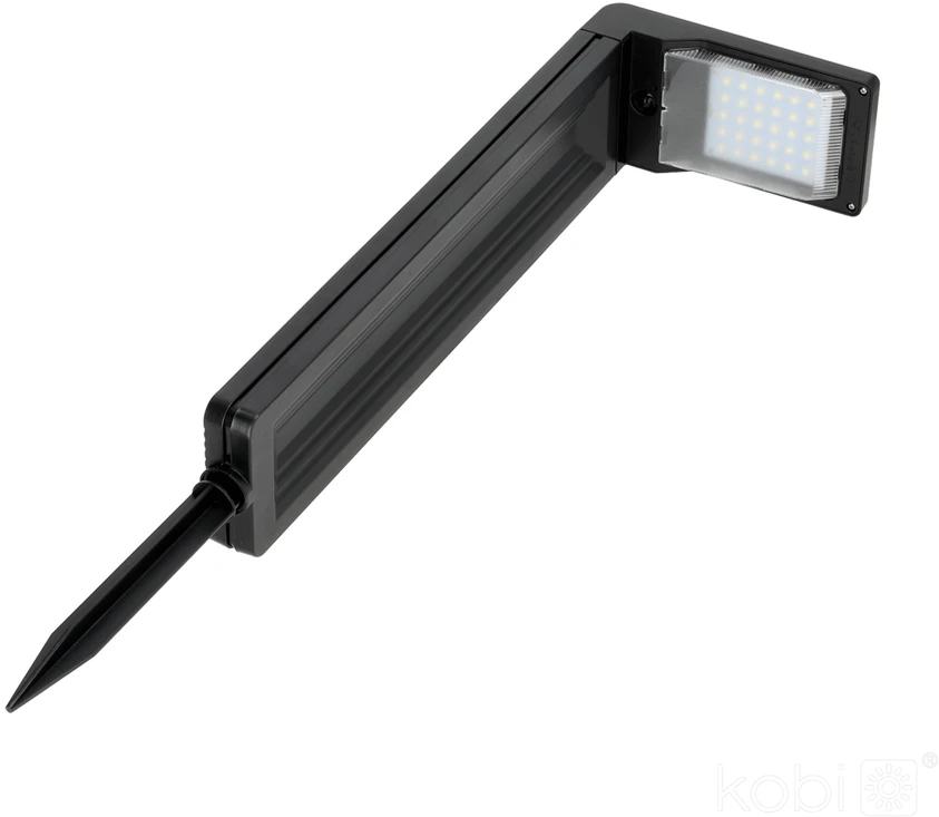 0,2W LED įsmeigiamas šviestuvas su saulės baterija SPIKE, juodas, 6500K, IP44