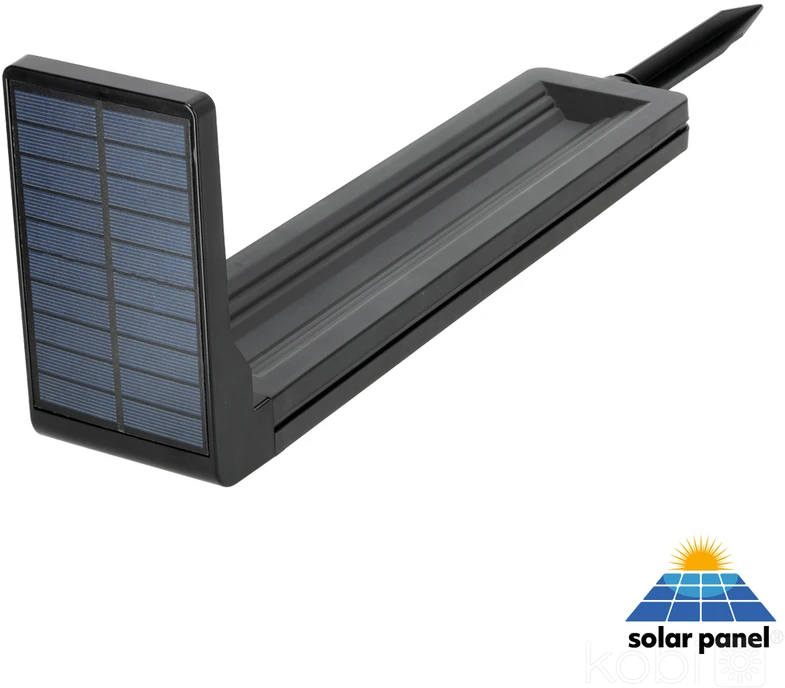 0,2W LED įsmeigiamas šviestuvas su saulės baterija SPIKE, juodas, 6500K, IP44