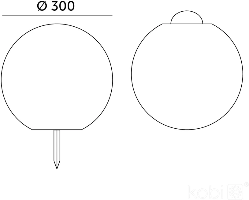 0,2W LED įsmeigiamas šviestuvas su saulės baterija GARDEN BALL, baltas, RGB, IP65