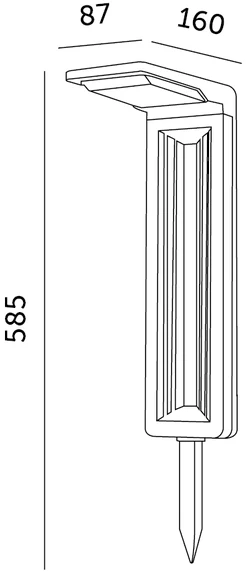 0,2W LED įsmeigiamas šviestuvas su saulės baterija SPIKE, juodas, 6500K, IP44