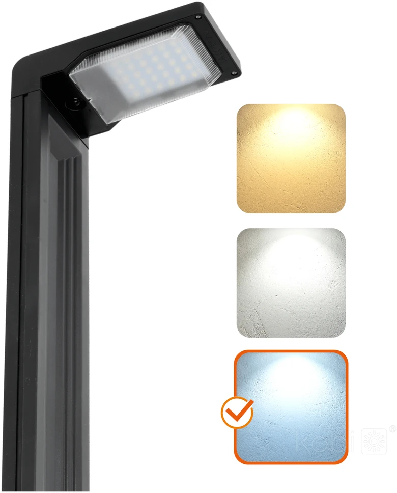 0,2W LED įsmeigiamas šviestuvas su saulės baterija SPIKE, juodas, 6500K, IP44
