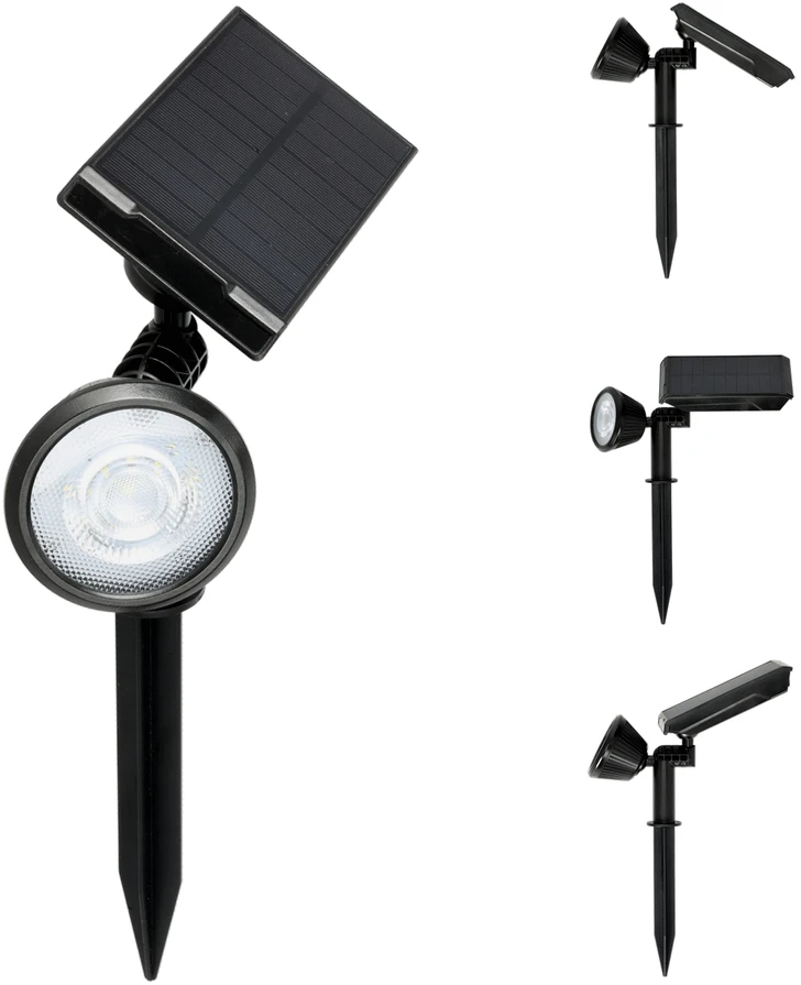 0,5W LED įsmeigiamas šviestuvas su saulės baterija LANCE, juodas, 6000K, IP44
