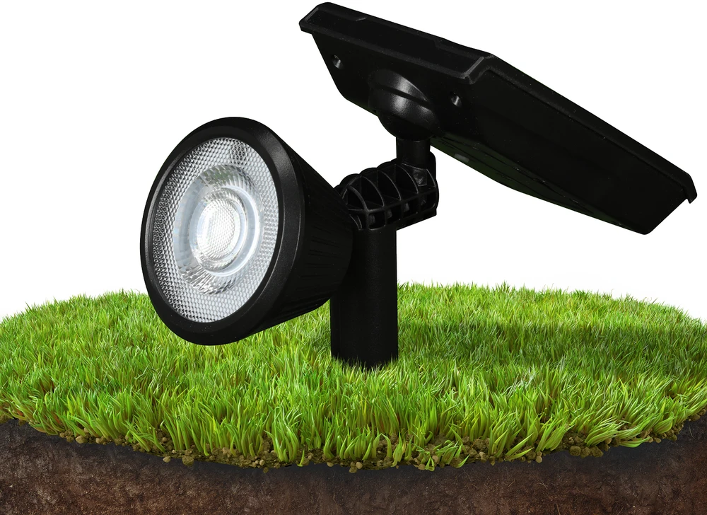 0,5W LED įsmeigiamas šviestuvas su saulės baterija LANCE, juodas, 6000K, IP44