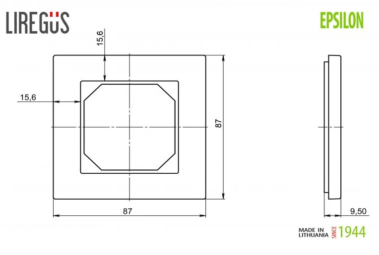 1-vietis rėmelis EPSILON, antracito- juodos sp.