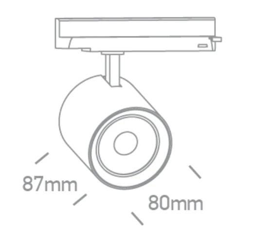 10/15/20W LED akcentinis šviestuvas į 3 fazių bėgelius, baltas, 3000/3500/4000K, 65634BT/W/V