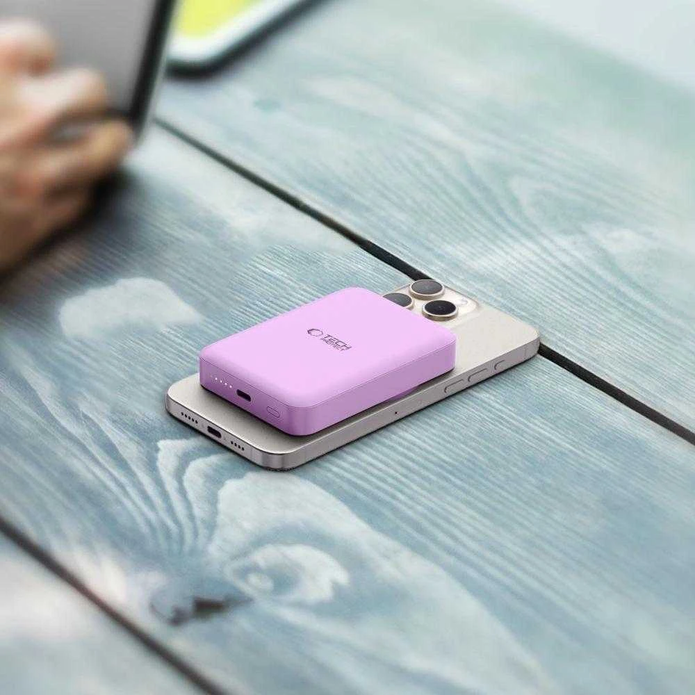 Tech-Protect LifeMag MagSafe PB11 10000mAh Power Bank – rožinės spalvos
