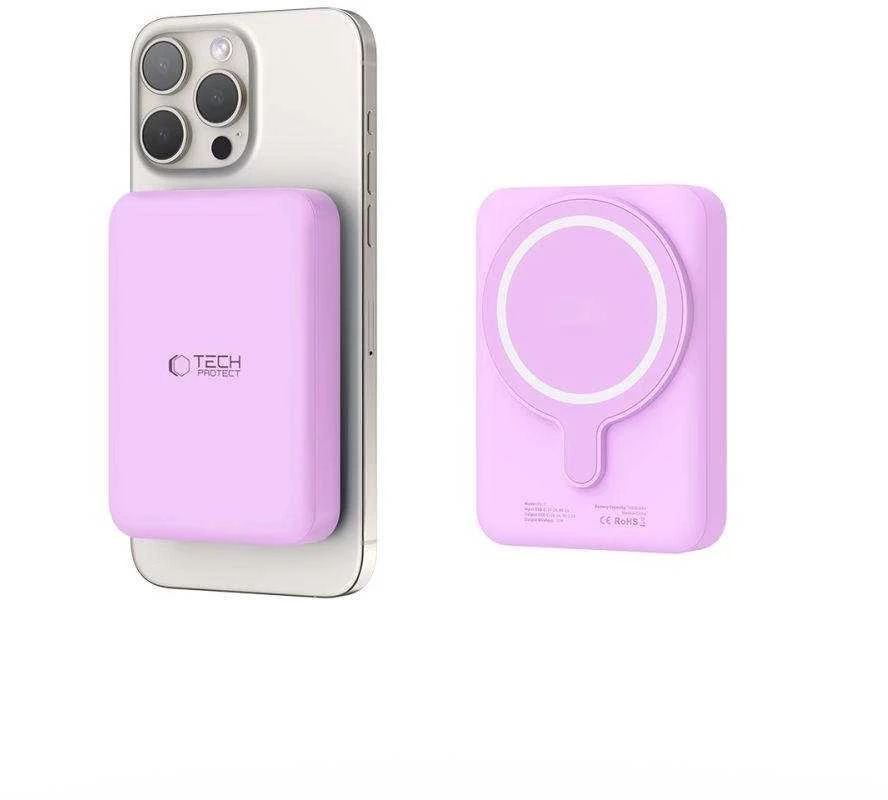 Tech-Protect LifeMag MagSafe PB11 10000mAh Power Bank – rožinės spalvos
