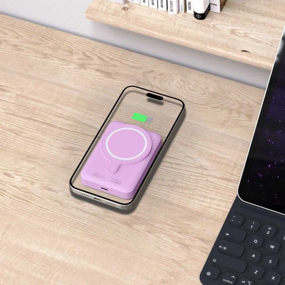 Tech-Protect LifeMag MagSafe PB11 10000mAh Power Bank – rožinės spalvos