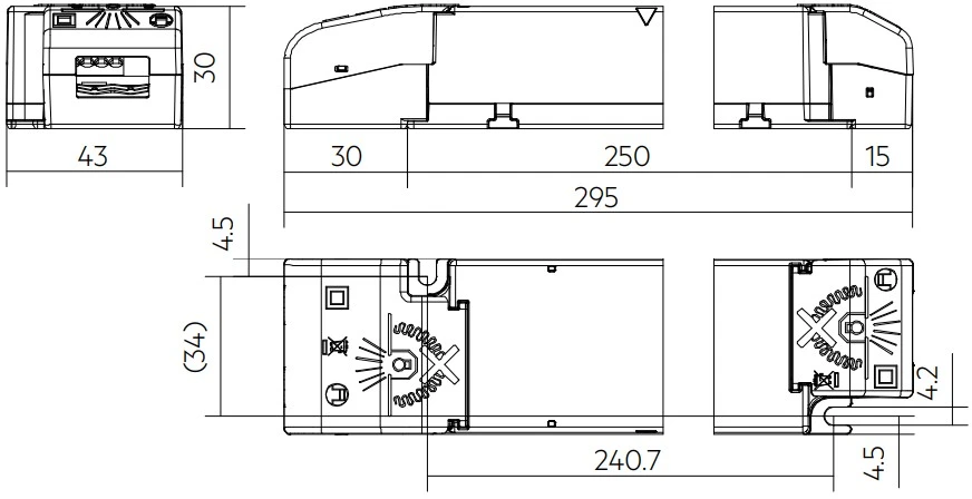 100W LED maitinimo šaltinis TRIDONIC LC ONE4ALL EXC2, 24V, DALI/PUSH