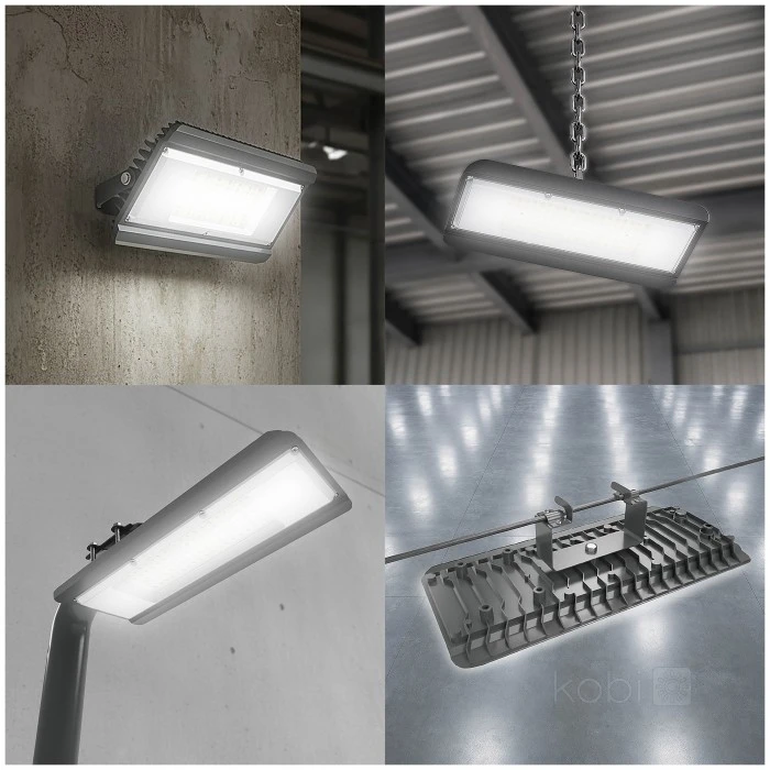 100W LED pramoninis šviestuvas MULTILUXO, juodas, 4000K, IP65