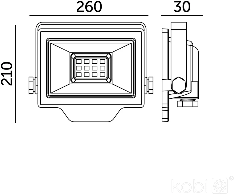 100W LED prožektorius DELYO MHN, juodas, 4000K, IP65