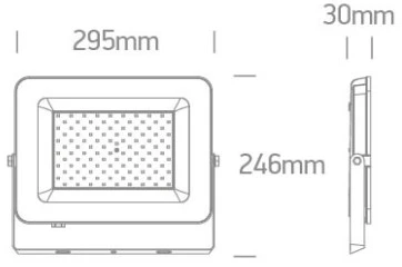 100W LED prožektorius, juodas, 3000/4000/6500K, IP65, 7028CD/B/V