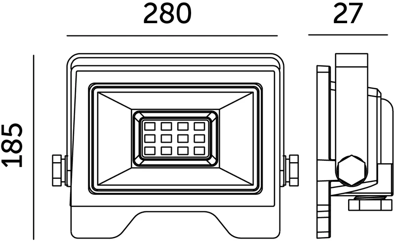 100W LED prožektorius MH, juodas, 6500K, IP65