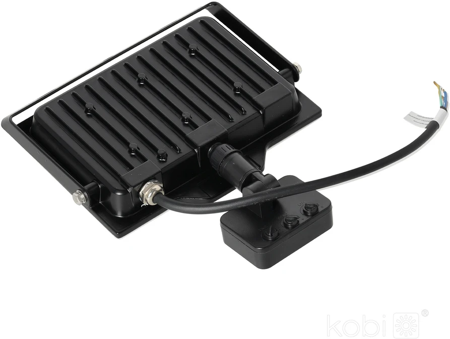 100W LED prožektorius su judesio davikliu DELYO MHNC, juodas, 6000K, IP54