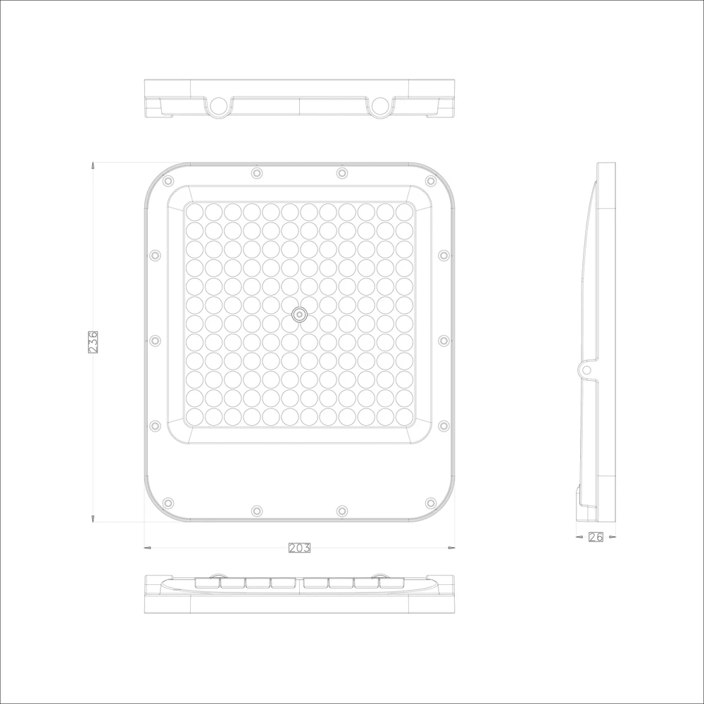 Pakabinamas šviestuvas 100W LED prožektorius TIMBO, pilkas, 4000K