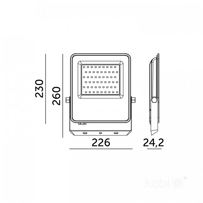 100W LED prožektorius ULSAN, juodas, 4000K