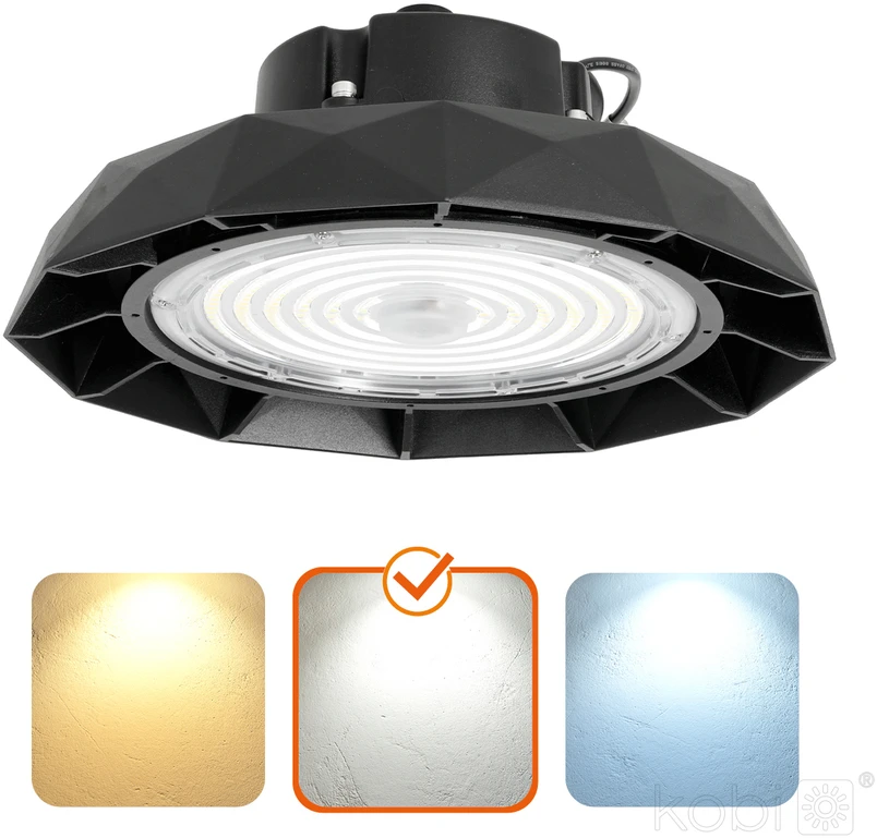 100W LED UFO šviestuvas ANICA, juodas, 4000K, IP65, DALI